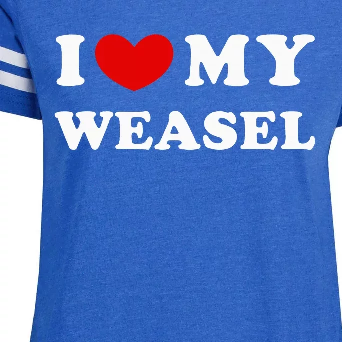 I Love My Weasel Enza Ladies Jersey Football T-Shirt