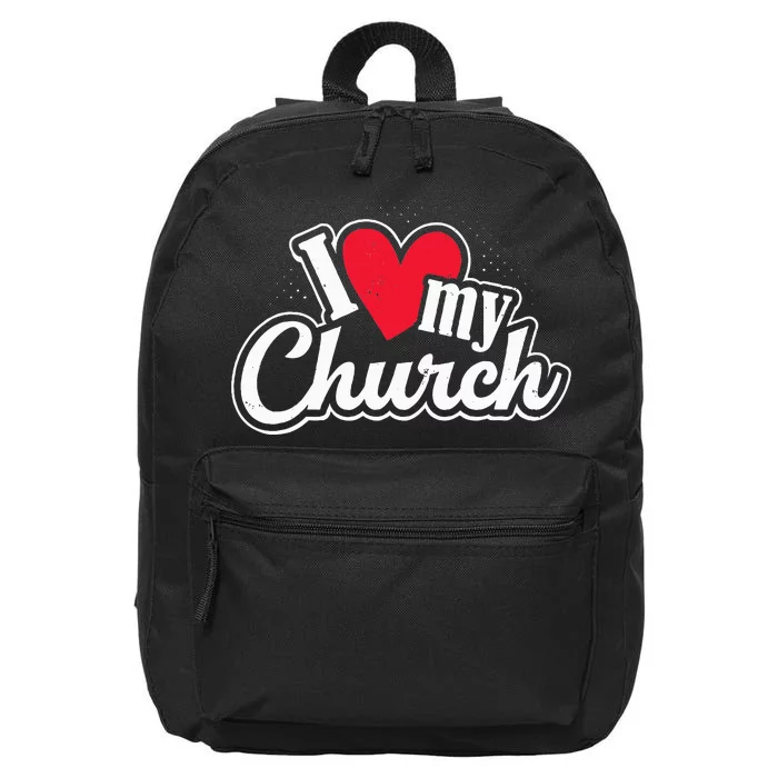 I Love My Church Heart Church Outing Retreat 16 in Basic Backpack