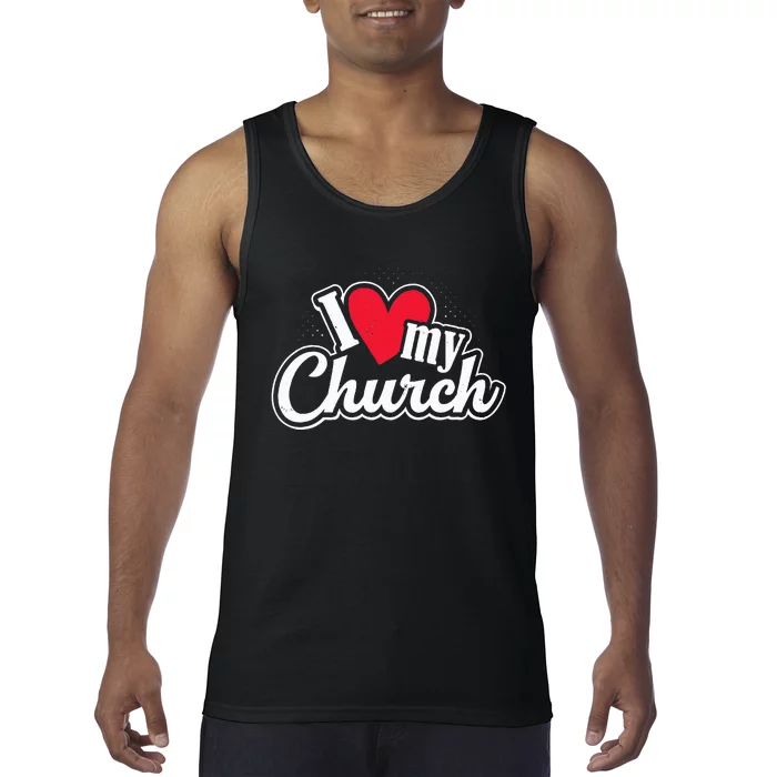 I Love My Church Heart Church Outing Retreat Tank Top