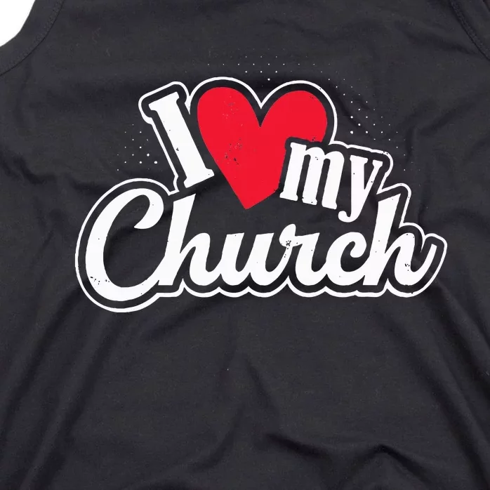 I Love My Church Heart Church Outing Retreat Tank Top