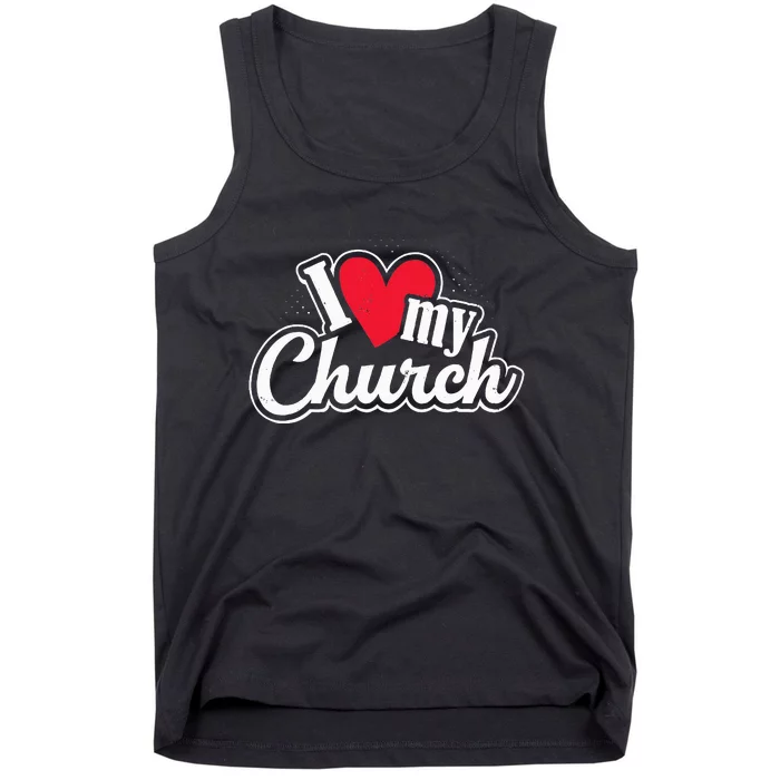 I Love My Church Heart Church Outing Retreat Tank Top