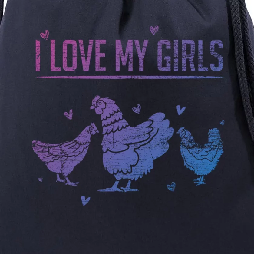 I Love My Farmer Chicken Meaningful Gift Drawstring Bag