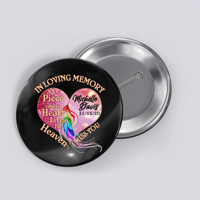 In Loving Memory Tribute Custom Rip Personalized Family Button