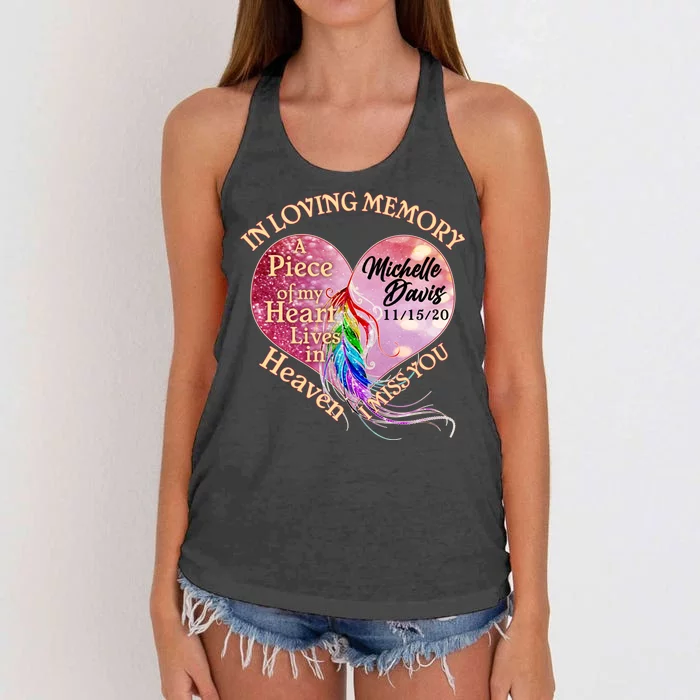 In Loving Memory Tribute Custom Rip Personalized Family Women's Knotted Racerback Tank