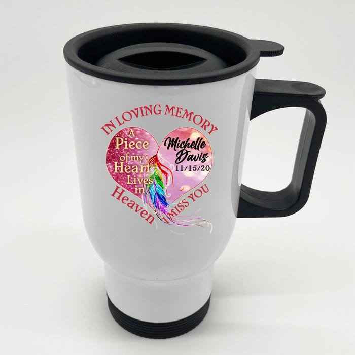 In Loving Memory Tribute Custom Rip Personalized Family Front & Back Stainless Steel Travel Mug