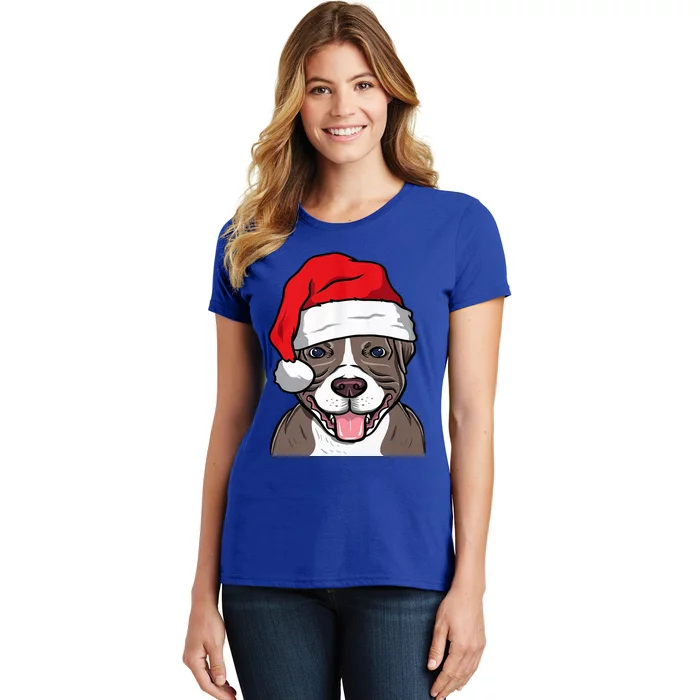 I Love My Pitbull Merry Pitmas Who Loves Pitbull Great Gift Women's T-Shirt