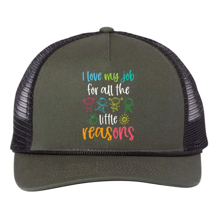 I Love My Job For All The Little Reasons 100 Days Of School Retro Rope Trucker Hat Cap