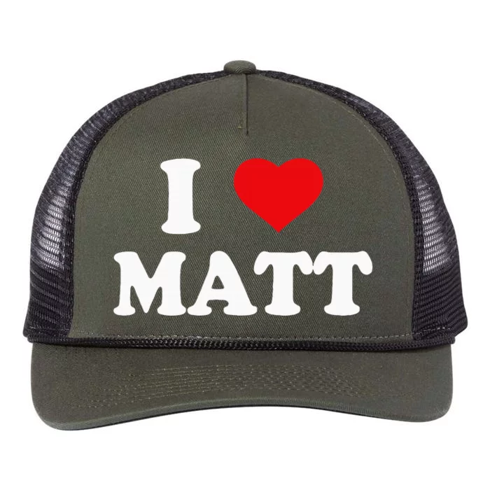 I Love Matt I Heart Matt Ik Hou Van Matt Retro Rope Trucker Hat Cap