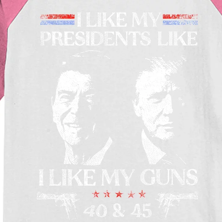 I Like My Presidents Like I Like My Guns 40 45 Kids Colorblock Raglan Jersey