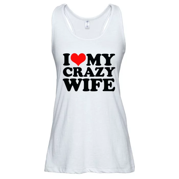 I Love My Crazy Wife With Heart Ladies Essential Flowy Tank