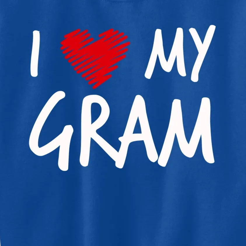 I Love My Gram Valentines Outfit Matching Grandma Family Funny Gift Kids Sweatshirt