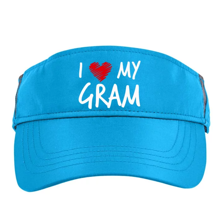 I Love My Gram Valentines Outfit Matching Grandma Family Funny Gift Adult Drive Performance Visor