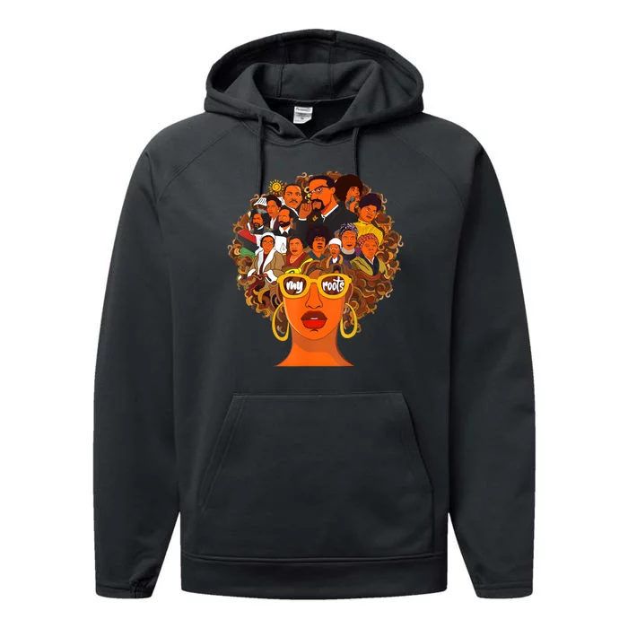 I Love My Roots Back Powerful Black History Month Dna Pride Performance Fleece Hoodie