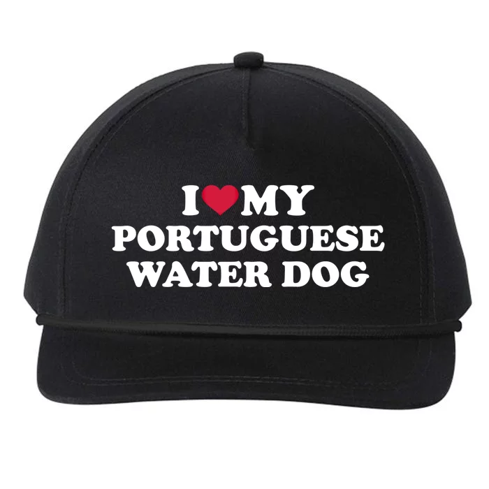 I Love My Portuguese Water Dog Gift Snapback Five-Panel Rope Hat