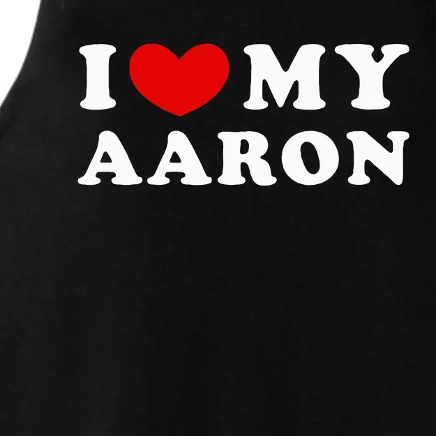 I Love My Aaron I Heart My Aaron Ladies Tri-Blend Wicking Tank