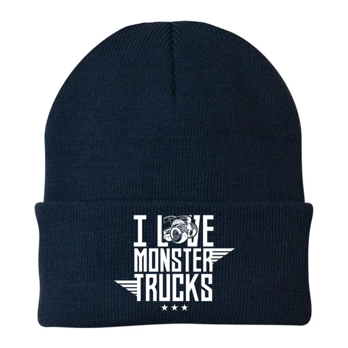 I Love Monster Trucks Lover Monster Truck Driving Driver Funny Gift Knit Cap Winter Beanie