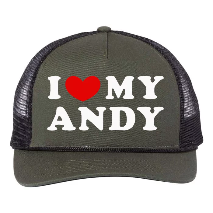 I Love My Andy I Heart My Andy Retro Rope Trucker Hat Cap