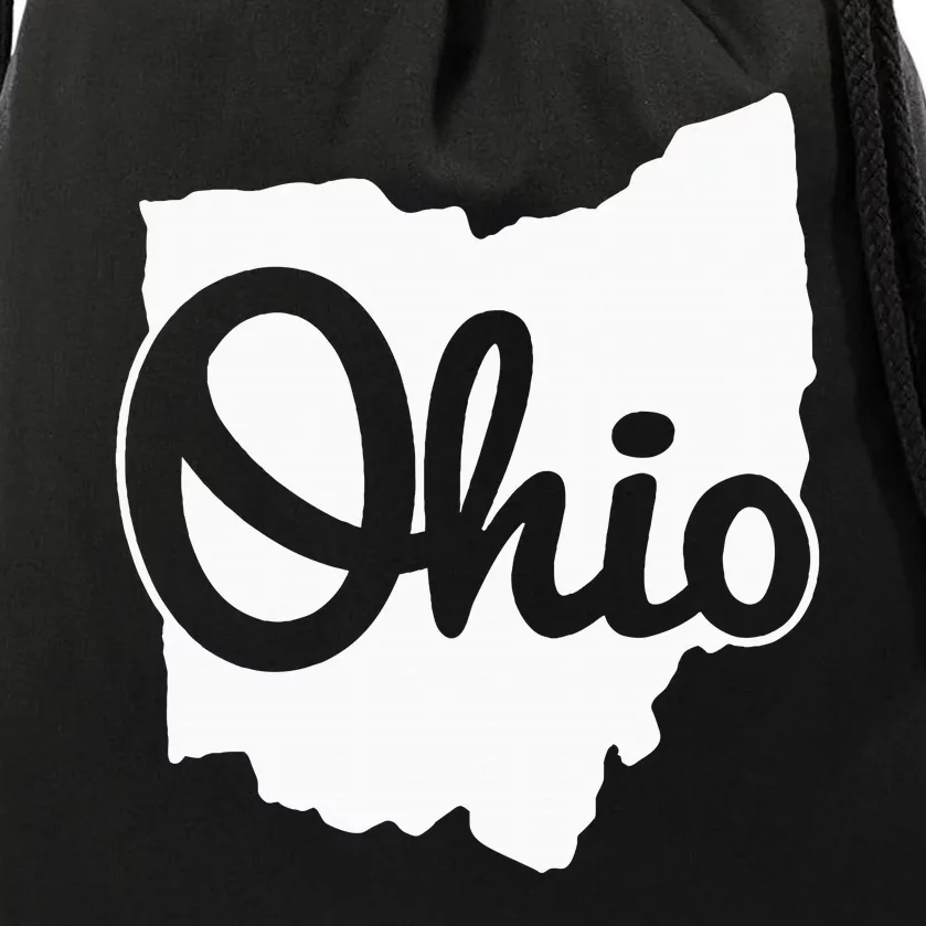 I Love My Ohio Home Script Ohio Buckeye State Drawstring Bag