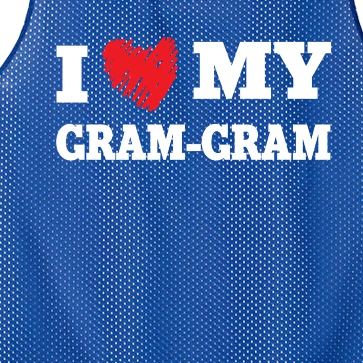 I Love My Gramgiftgram Favorite Family Member Valentines Cool Gift Mesh Reversible Basketball Jersey Tank