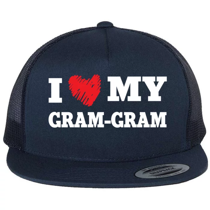 I Love My Gramgiftgram Favorite Family Member Valentines Cool Gift Flat Bill Trucker Hat