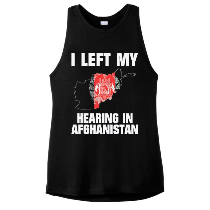 I Left My Hearing In Afghanistan Ladies Tri-Blend Wicking Tank