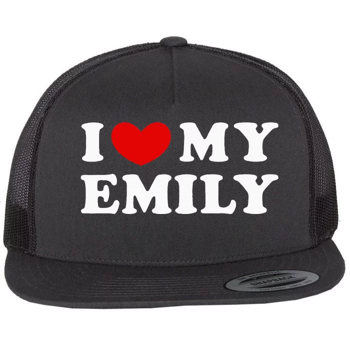 I Love My Emily I Heart My Emily Flat Bill Trucker Hat