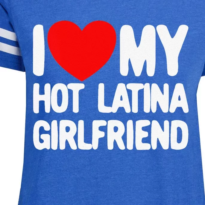 I Love My Hot Latina Girlfriend Red Heart My Hot Girlfriend Enza Ladies Jersey Football T-Shirt