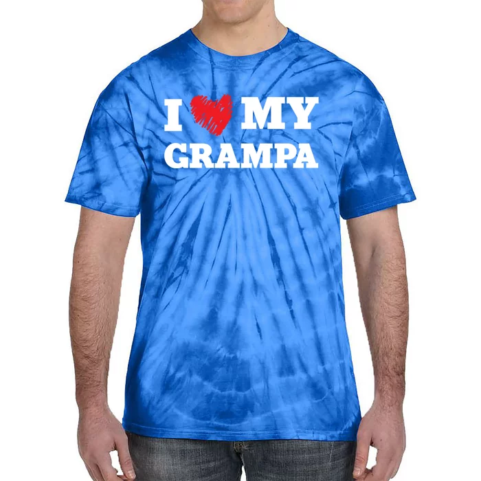 I Love My Grampa Favorite Family Member Valentines Gift Tie-Dye T-Shirt