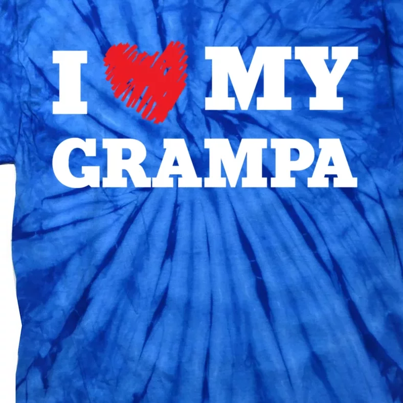 I Love My Grampa Favorite Family Member Valentines Gift Tie-Dye T-Shirt