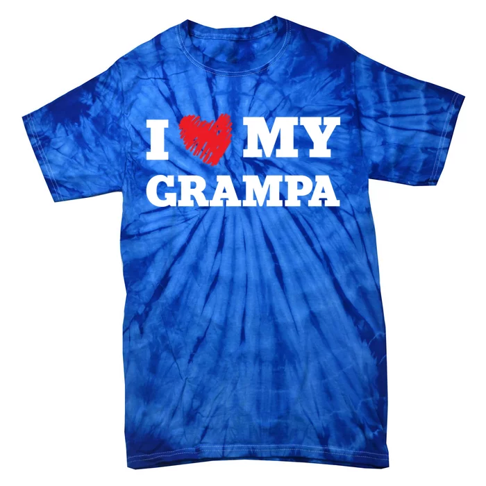 I Love My Grampa Favorite Family Member Valentines Gift Tie-Dye T-Shirt