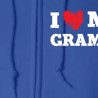 I Love My Grampa Favorite Family Member Valentines Gift Full Zip Hoodie