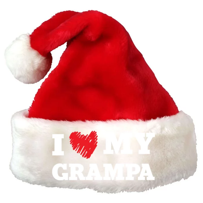 I Love My Grampa Favorite Family Member Valentines Gift Premium Christmas Santa Hat