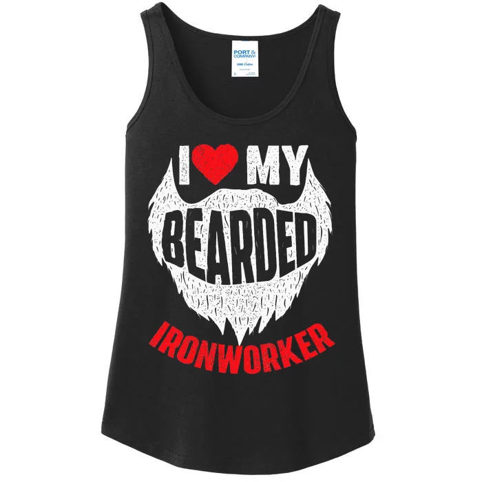 I Love My Bearded Ironworker Wife GF Union Metal Workers Ladies Essential Tank