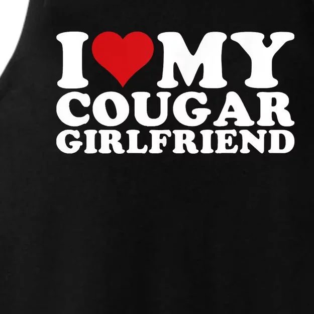 I Love My Cougar Girlfriend I Heart My Cougar Girlfriend GF Ladies Tri-Blend Wicking Tank