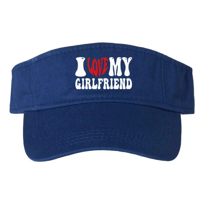 I Love My Girlfriend Gf I Heart My Girlfriend Valucap Bio-Washed Visor