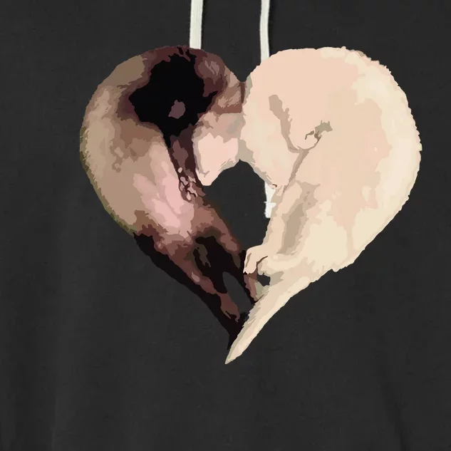 I Love My Funny Ferret Heart Graphic Ferret Owner Garment-Dyed Fleece Hoodie