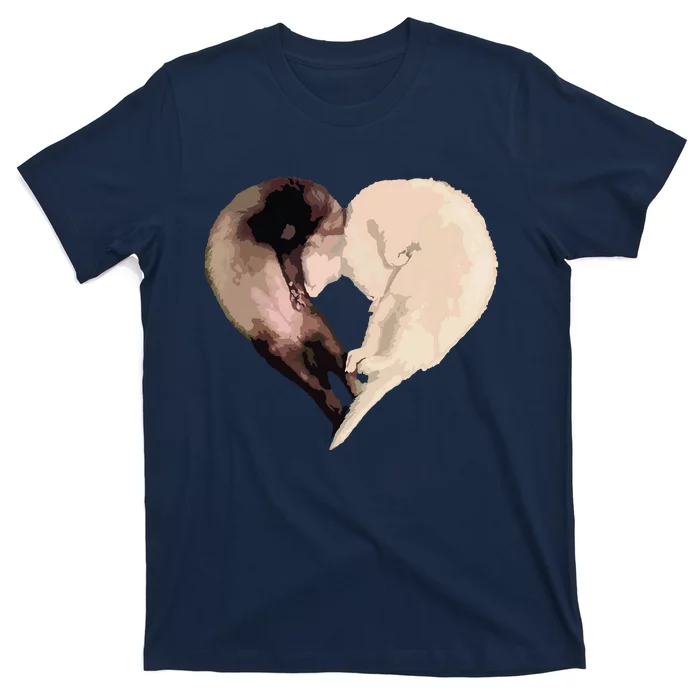 I Love My Funny Ferret Heart Graphic Ferret Owner T-Shirt