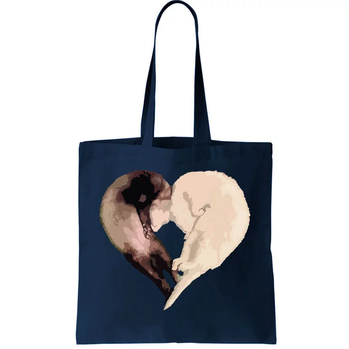 I Love My Funny Ferret Heart Graphic Ferret Owner Tote Bag