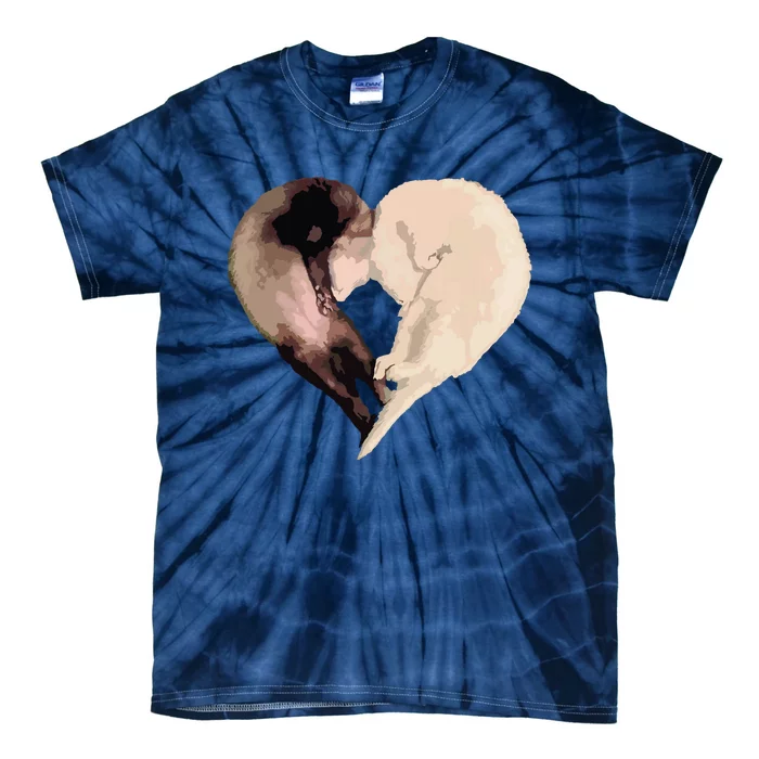 I Love My Funny Ferret Heart Graphic Ferret Owner Tie-Dye T-Shirt