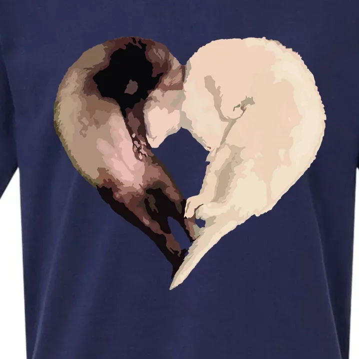 I Love My Funny Ferret Heart Graphic Ferret Owner Sueded Cloud Jersey T-Shirt