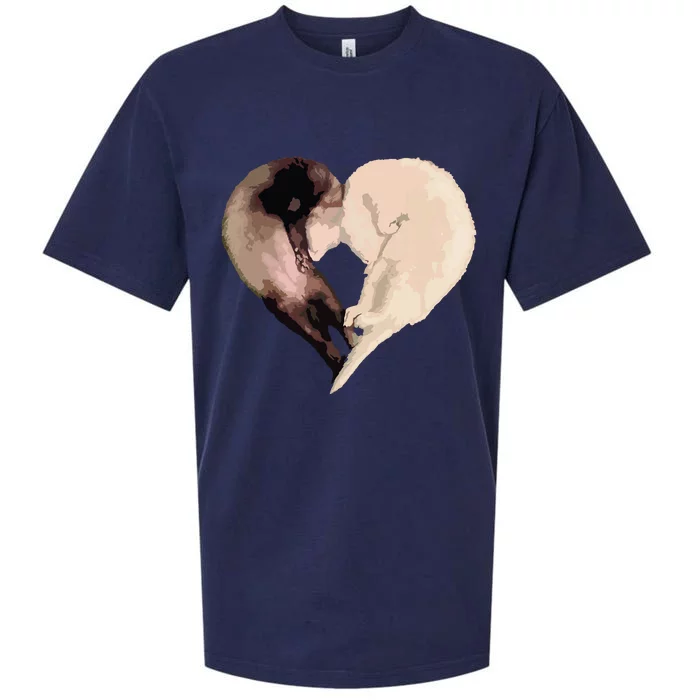 I Love My Funny Ferret Heart Graphic Ferret Owner Sueded Cloud Jersey T-Shirt