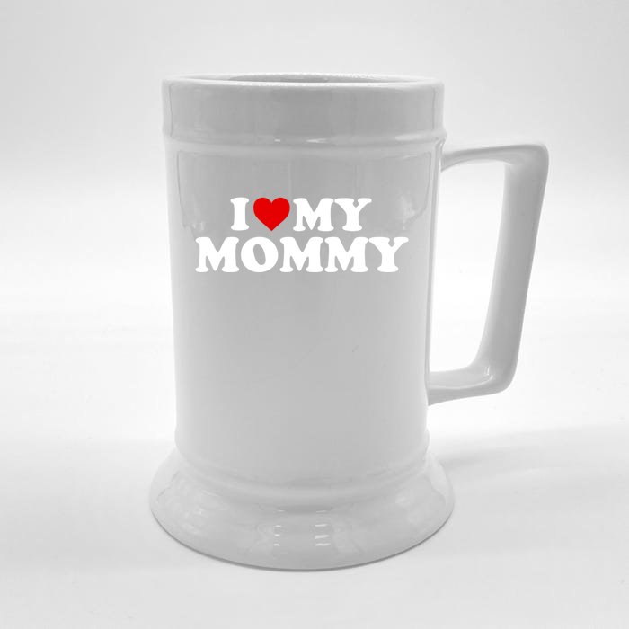 I Love My Mommy Mom Great Gift Red Heart Gift Front & Back Beer Stein