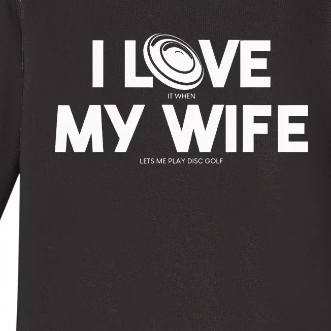 I Love My Wife Play Disc Golf Gifts For father's day Baby Long Sleeve Bodysuit