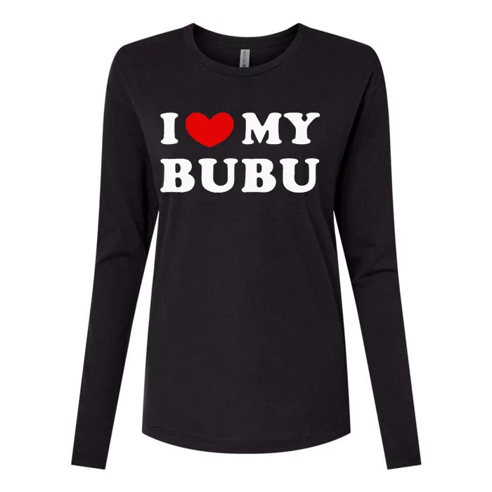 I Love My Bubu I Heart My Bubu Womens Cotton Relaxed Long Sleeve T-Shirt