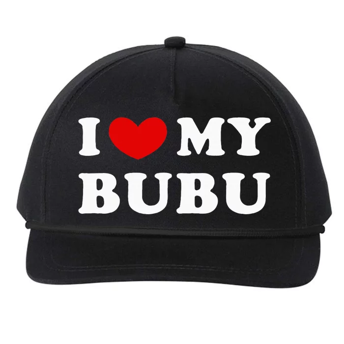 I Love My Bubu I Heart My Bubu Snapback Five-Panel Rope Hat