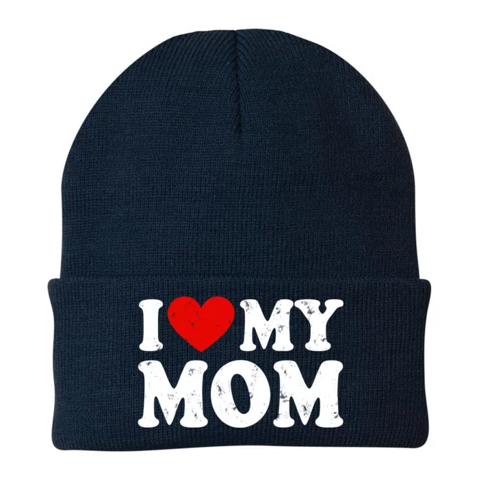 I Love My Mom Gift Knit Cap Winter Beanie