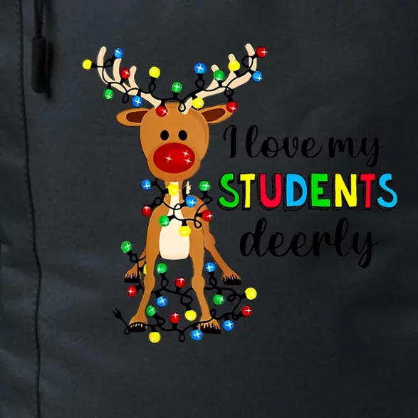 I Love My Students Deerly Funny Reindeer Christmas Teacher Gift Daily Commute Backpack