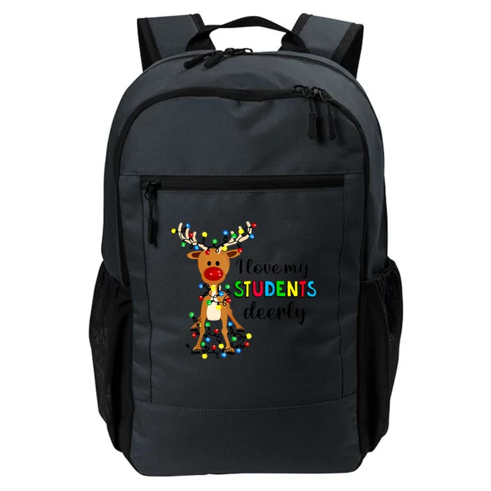 I Love My Students Deerly Funny Reindeer Christmas Teacher Gift Daily Commute Backpack