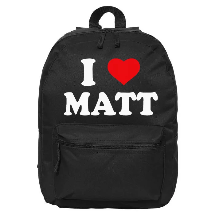 I Love Matt I Heart Matt Ik Hou Van Matt 16 in Basic Backpack