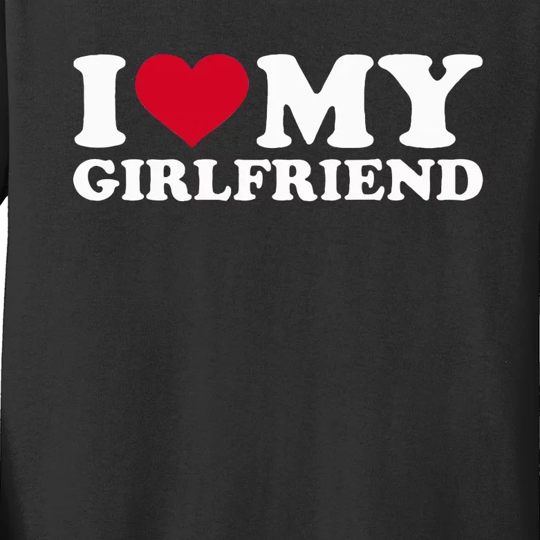 I Love My Girlfriend Kids Long Sleeve Shirt